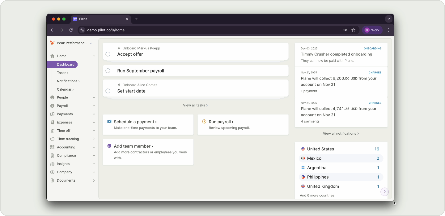 GIF of the Plane Dashboard demonstrating the responsive layout of platform