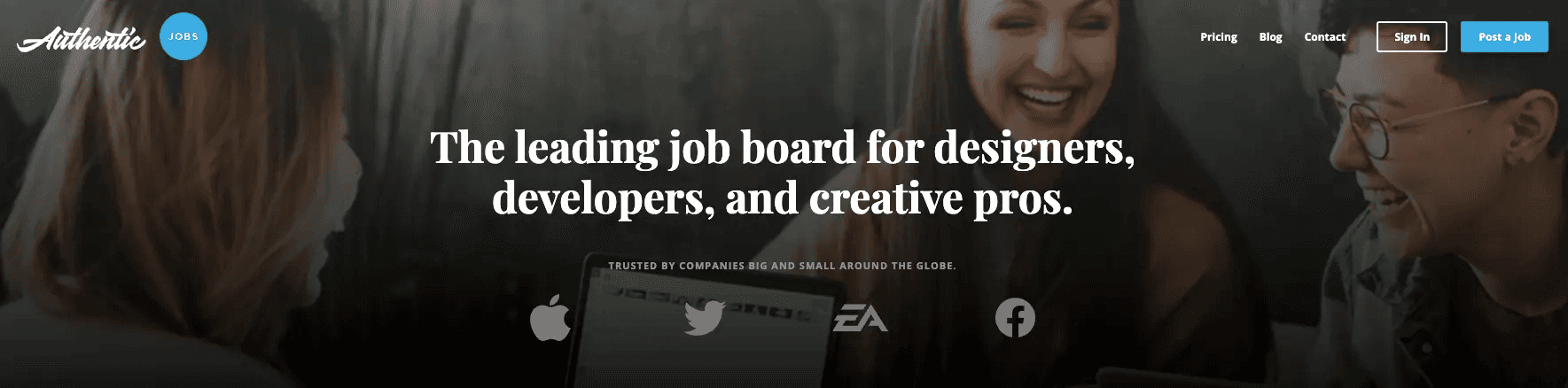 Authentic Jobs remote work job board